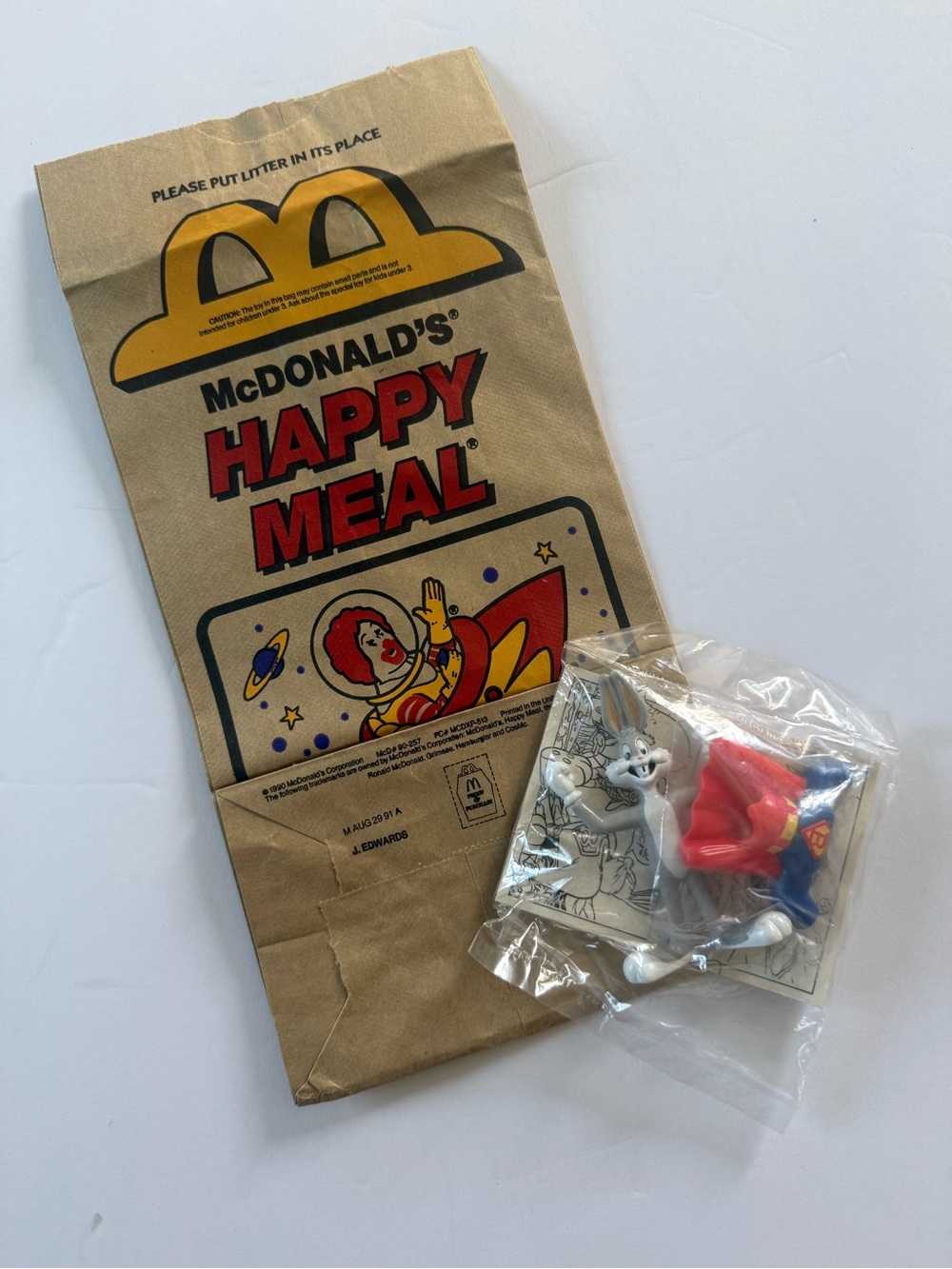McDonald's Happy Meal Paper Bag with Sealed Toy - Brown, Red, Yellow